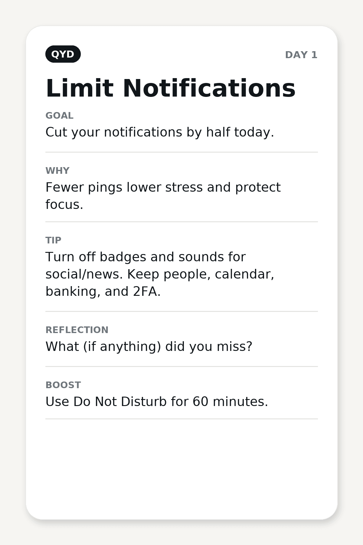 Day 1: Notification Cleanse